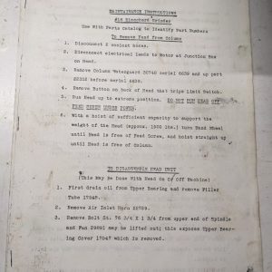 Blanchard Maintenance Instruction Section Photocopy #18 Grinder