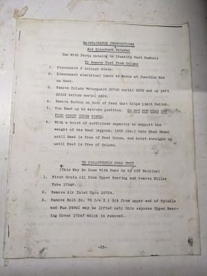 Blanchard Maintenance Instruction Section Photocopy #18 Grinder