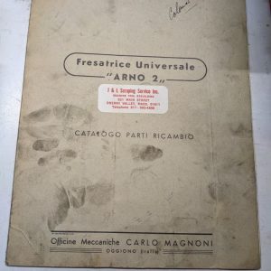 Arno Service Spare Part List Shop Book Catalog Manual #2 Milling Machine Italian