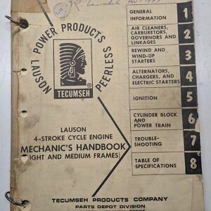 Lauson 4-Stroke Tecumseh Mechanics Handbook Light And Medium Frames 692509
