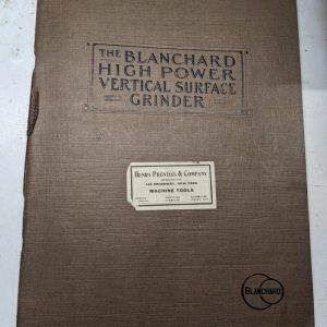 Blanchard Surface Grinder Vertical Features Specifications Sales Catalog