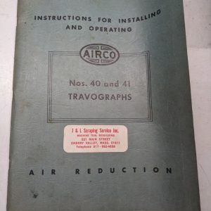 Airco Instruction Operator Service Manual Part List Book #40 41 Travographs 1943