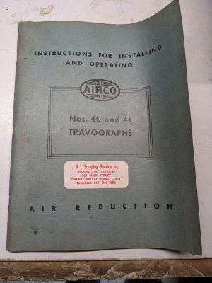 Airco Instruction Operator Service Manual Part List Book #40 41 Travographs 1943