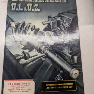 Nv A I Universal Tool Cutter Grinder U 1 U 2 Sale Brochure Catalog Features Spec