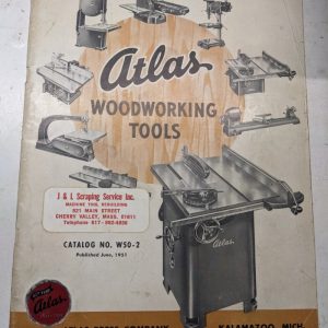 Atlas Press Woodworking Tools Catalog W50-2 1951 Sales Brochure Drills Saws