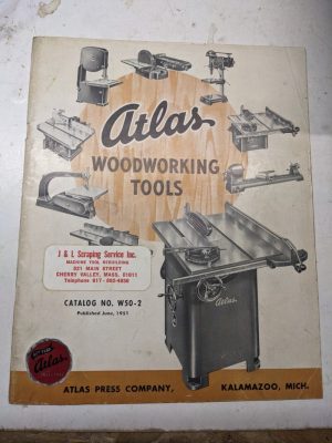 Atlas Press Woodworking Tools Catalog W50-2 1951 Sales Brochure Drills Saws