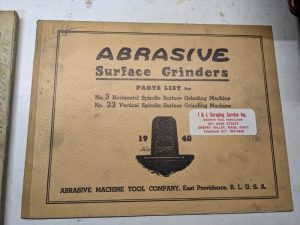 Abrasive Surface Grinders Service Parts List Book Manual Catalog 1940 Mode 3 33