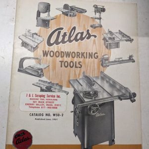 Atlas Press Woodworking Tools Catalog W50-2 1951 Sales Brochure Specifications