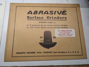 Abrasive Surface Grinders Service Parts List Manual Catalog 1940 #3 33 Model