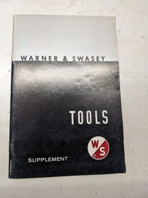 Warner Swasey Tools Standard Catalog Specifications Sales Brochure Supplement