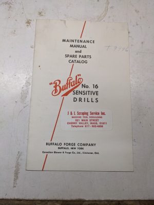 Buffalo Service Maintenance Manual Spare Parts List Book Catalog #16 Drills 1957