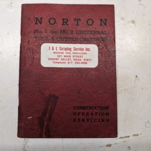 Norton Instruction Operator Service Manual Tool Cutter Grinder #1 #2 1942 Shop