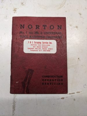 Norton Instruction Operator Service Manual Tool Cutter Grinder #1 #2 1942 Shop