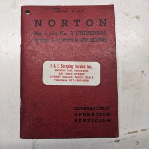 Norton Instruction Operator Service Manual Tool Cutter Grinder #1 #2 1942 Book