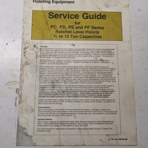 Yale Hoisting Equipment Service Guide Manual Pc Pd Pe Pf Series ¾ To 15 Ton 1976