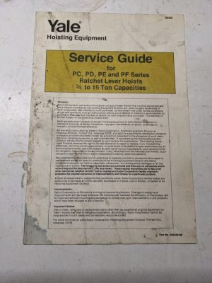 Yale Hoisting Equipment Service Guide Manual Pc Pd Pe Pf Series ¾ To 15 Ton 1976