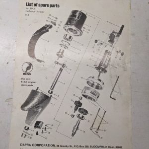 Biax Scrapper Type 8 E Halfmoon Service Parts List Book Manual 1969 Single Page