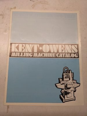 Kent Owens 1-14 1-8 2-20 1-V Hyd Milling Machine Sales Catalog Specification