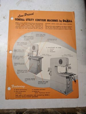 Do All Utility Contour Machine Sales Brochure Features Specification 1612 3012-U