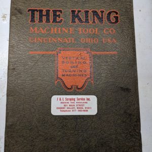 King Machine Tool Boring Turing Machines 84” Description Specification Manual