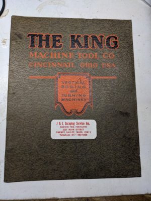 King Machine Tool Boring Turing Machines 84” Description Specification Manual