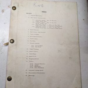 King Machine Tool Boring Mill Machines Operation Instruction Manual Electric