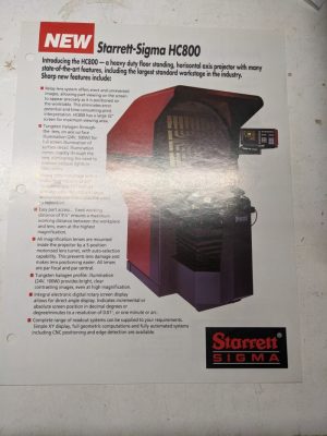 Starrett Sigma Optical Measuring Projectors Sales Brochure Specifications Hc8000