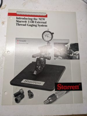 Starrett 1130 External Thread Gaging System Sales Brochure Features Specs 1993