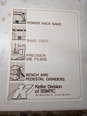 Keller Ssmtc Hack Band Saws Filers Grinders Sales Brochure Catalog Features