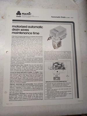Kelair Automatic Drain Sales Brochure Specifications Features Kav Model
