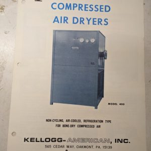 Kellogg American Compressed Air Dryers Sales Brochure Catalog Specifications