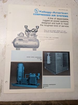 Kellogg American Compressed Air Systems Sales Brochure Catalog Specifications