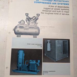 Kellogg American Compressed Air Systems Sales Brochure Catalog Features Specs