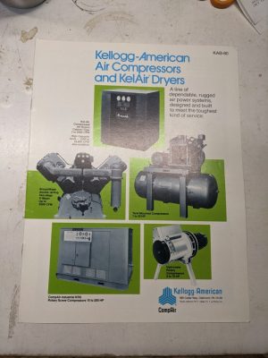 Kellogg American Compressor Dryer Air Sales Brochure Catalog Specs Features