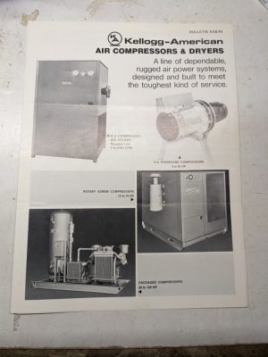 Kellogg American Compressor Dryers Air Sales Brochure Catalog Specs Features