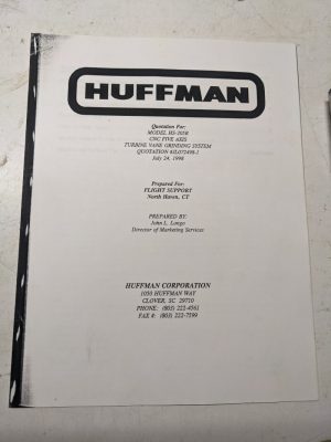 Huffman Quotation Model Hs-205R Cnc Five Axis Grinding System Turbine Vane 1998
