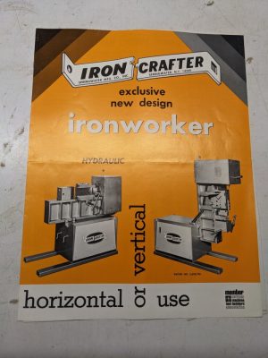 Iron Crafter Hydraulic Metalworking Machine Sales Brochure Specification 1972