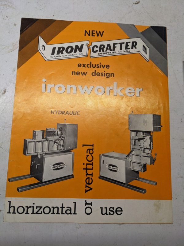 Iron Rafter Iron Crafter Hydraulic Metalworking Machine Sales Brochure ...