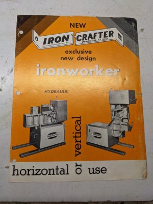 Iron Crafter Hydraulic Metalworking Machine Sales Brochure Specification