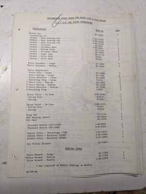 Spare Parts List & Installing 5200 On 6100 6200 Unit Wayne Air Compressor