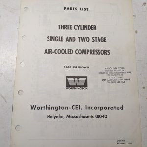 Worthington Single Two Stage A Compressors Service Parts List Manual 15-20 Hp