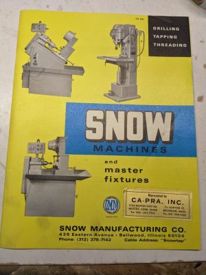Snow Machines Drill Tap Thread Sales Brochure Catalog Sn 400 Specs Features