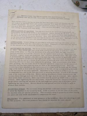 Wysong Miles Operator Instruction Service Parts List Manual 552-A 572-A Shears