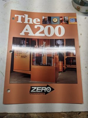 Zero Products A200 Sales Brochure Blast Cleaning Surface Finishing Machine