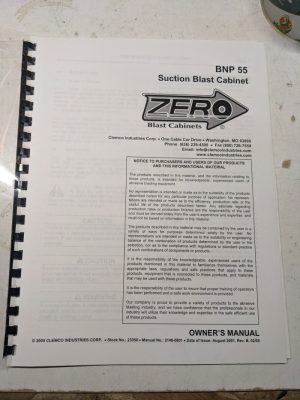 Zero Bnp 55 Suction Cabinets Model Owner Service Manual Repair Parts List 2001