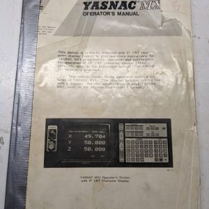 Yasnac Mx Operator Service Manual Cnc Systems Mx3 Programming 1990