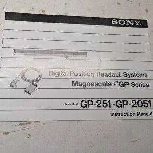 Sony Instruction Service Manual Digital Position Gp-251~Gp-2051 Magnescale Gp