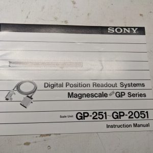 Sony Instruction Service Manual Digital Readout Gp-251~Gp-2051 Magnescale Gp