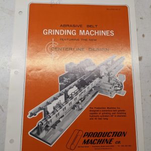 Production Machine Abrasive Belt Centerline Grinding Sales Brochure Specs Feat