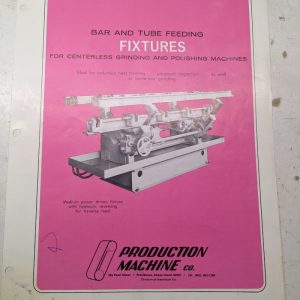 Production Machine Bar Tube Feeding Fixtures Centerless Grinding Polishing 1968